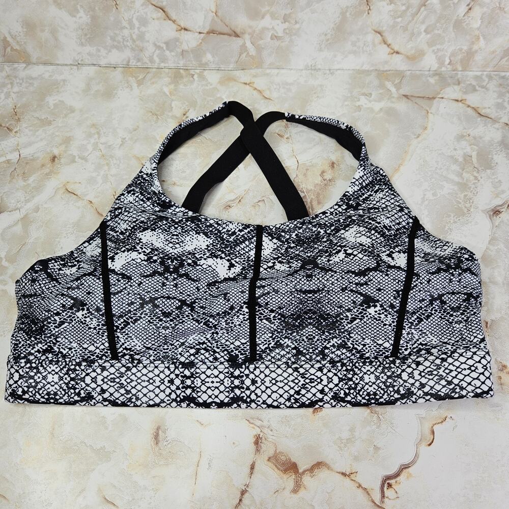 Zyia Snake Cobra Print Adjustable Light N Tight Sport Bra Sz XXL